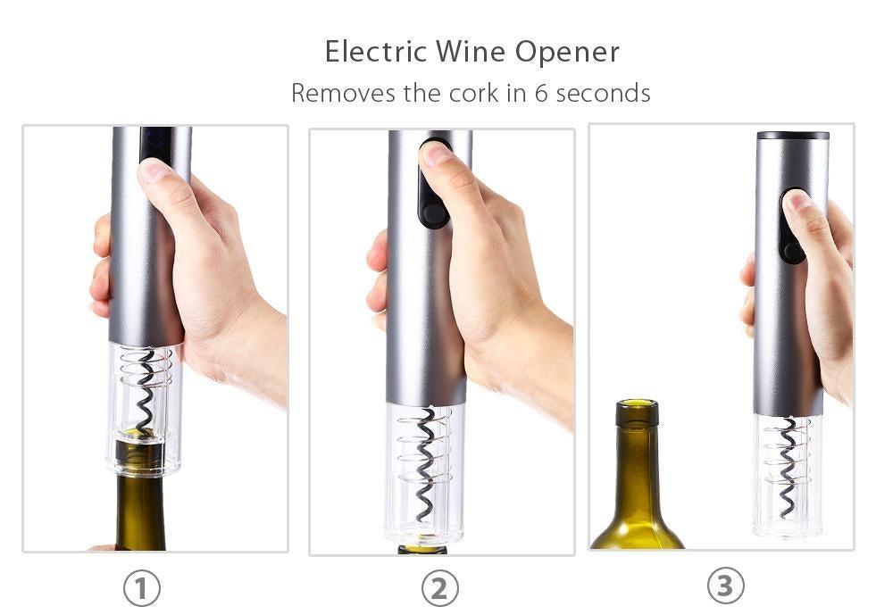 Stilvoller elektrischer Weinöffner, kabellos, in Rot, perfekt für Weinliebhaber & Partys.