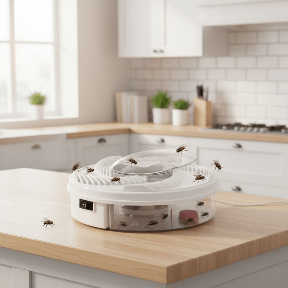 Chemiefreie, sichere Mückenfalle für die Familie in Küche oder Wohnung. USB Insektenschutz für Kinder & Haustiere.