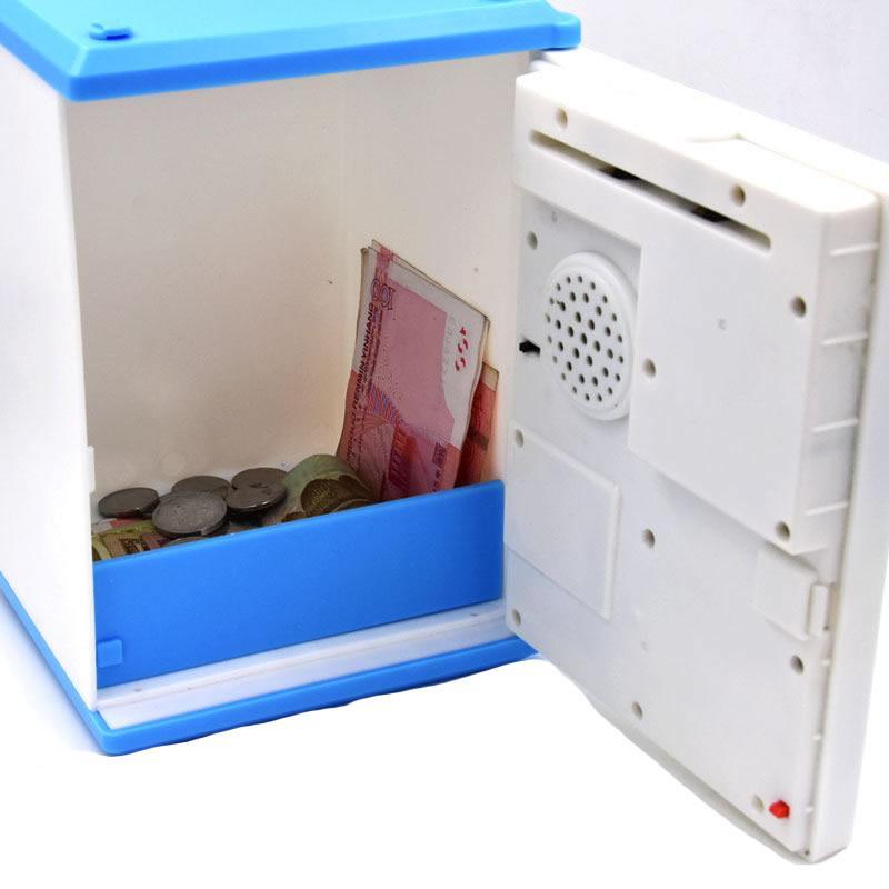 Interaktives elektronisches Sparschwein, das Kindern Finanzkompetenz spielerisch beibringt; mit PIN-Funktion.