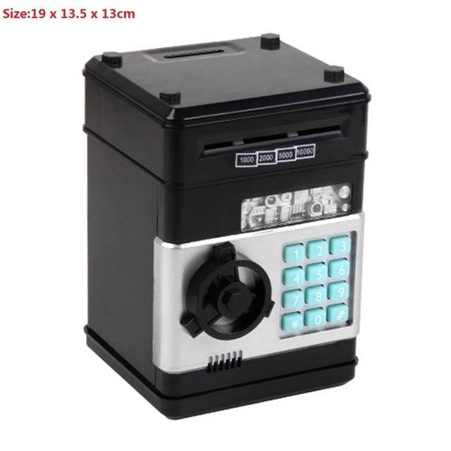 Produktansicht: Elektronisches Sparschwein (pw260515) mit Display & ATM-Tastatur für Geldeinwurf.