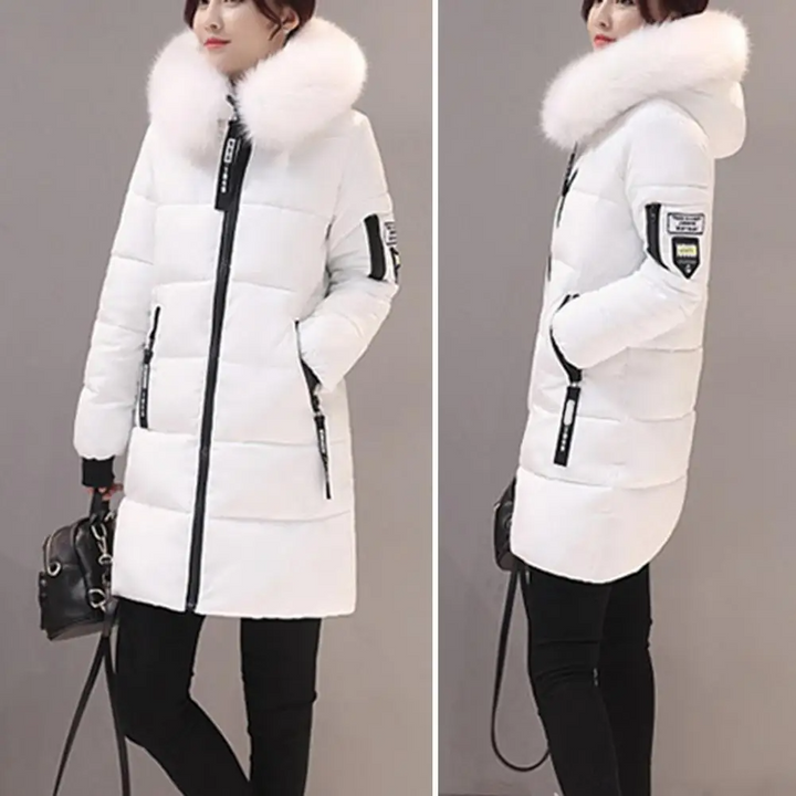 Rückansicht Elinora Damen Winterjacke, stylisch & funktional, perfekte Wintermode.