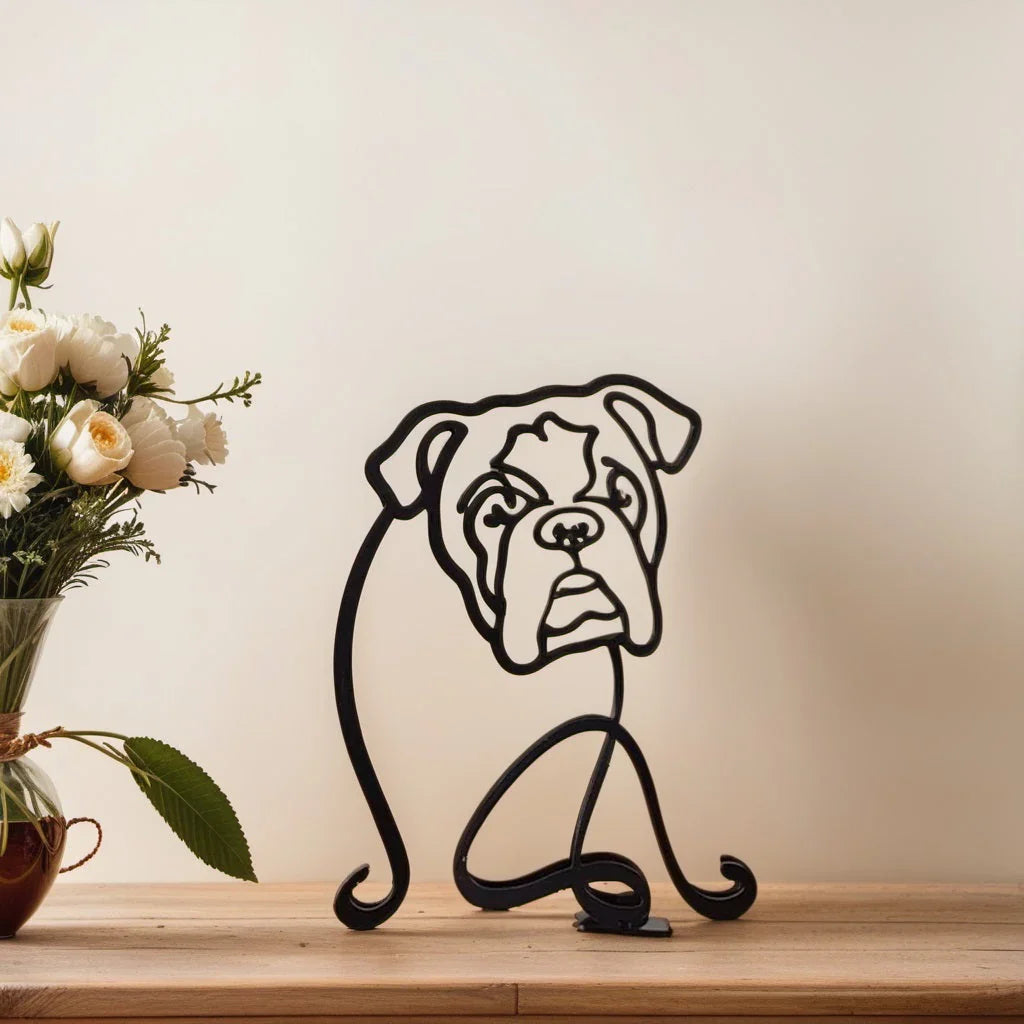 Hochwertige Tierfigur Hund, moderne Dekoration, abstrakte Skulptur für anspruchsvolle Inneneinrichtung.