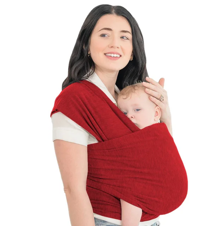 Nähe & Geborgenheit: CuddleWrap Babytrage ermöglicht bequemes Tragen mit Rückenunterstützung für Eltern.