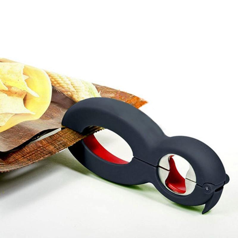 Ergonomischer Flaschen- und Glasöffner in Rot-Grau. Müheloser Küchenhelfer & Alltagshilfe für jedermann.