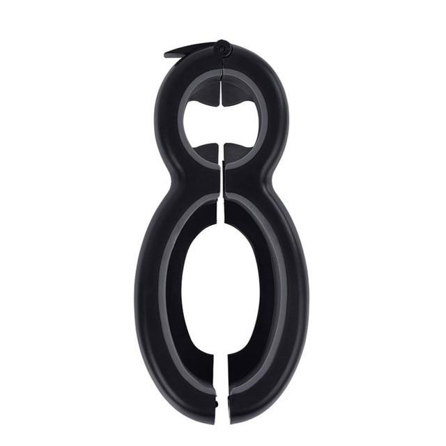 Multifunktionsöffner, rot-grau, vereinfacht Küchenaufgaben. Ergonomischer Helfer für Flaschen, Gläser & Dosen.