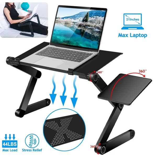 Multifunktionaler Laptophalter als Tabletständer genutzt, bietet Komfort für Lesen und Videoanrufe.