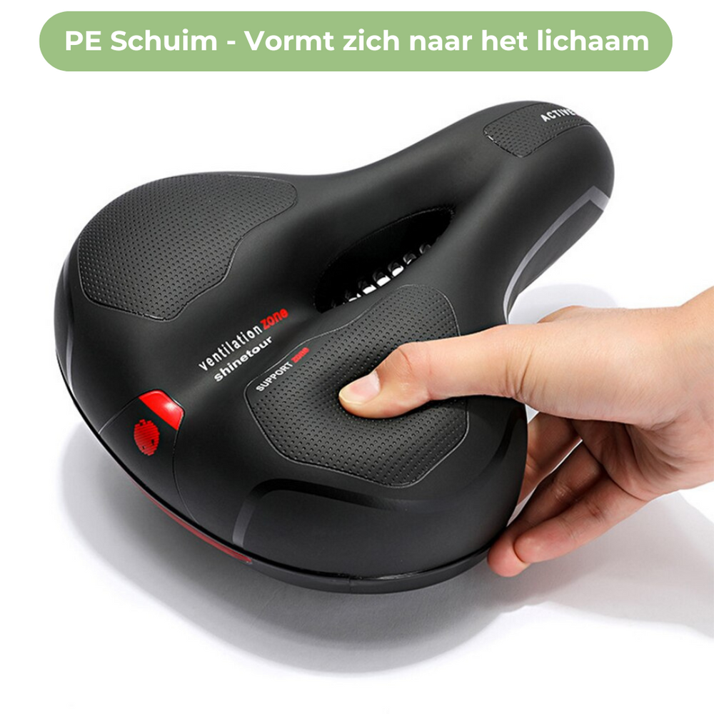 Komfortabler Fahrradsattel mit Memoryschaum und stoßdämpfendem Design für lange Radtouren.
