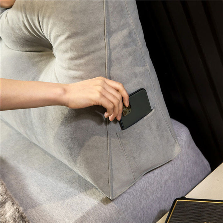 Bequemes Lesekissen mit Nackenstütze für das Bett, ergonomisches Rückenkissen aus Baumwolle.
