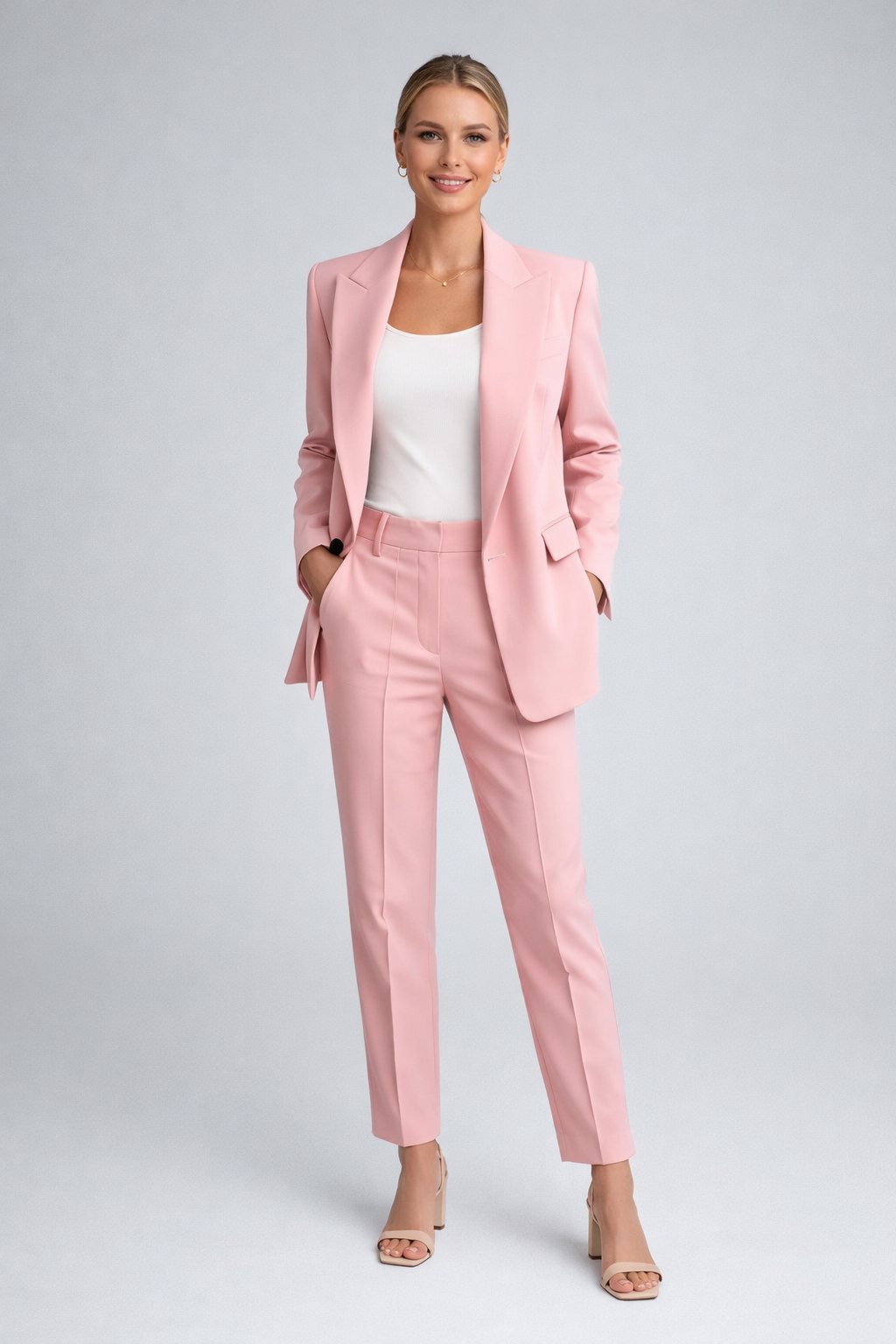 Professioneller Damen Hosenanzug. Eleganter Blazer & Hose für einen seriösen Business-Look.
