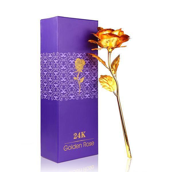 Ewige 24K Gold Folien Rose in eleganter Geschenkbox, ideales Geschenk für Damen, Muttertag & Valentinstag.