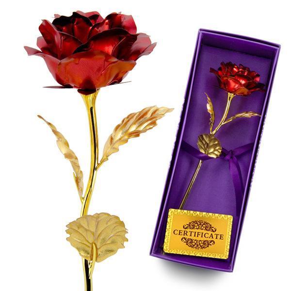 Ewige Goldfolien Rose 24K in Geschenkbox, ideales luxuriöses Geschenk für Damen, Valentinstag & Muttertag.