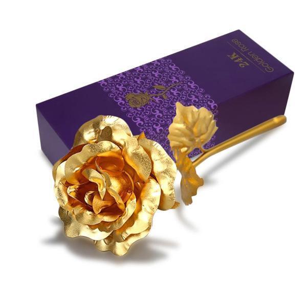 Romantisches Geschenk: Ewige 24K Goldfolien Rose in eleganter Box, ideal für Valentinstag & Jahrestag.