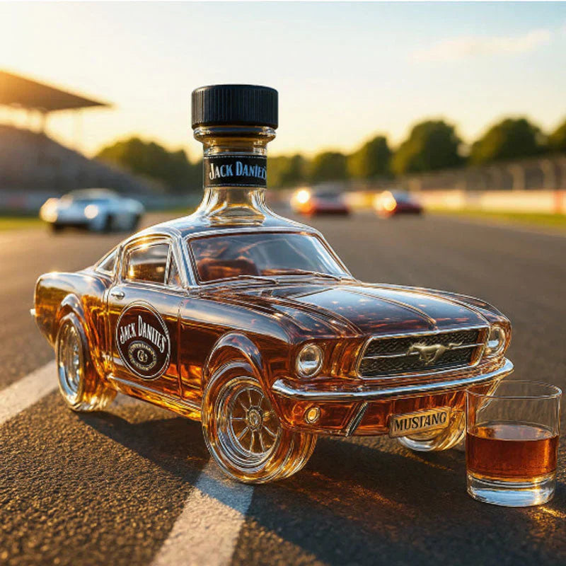 Exklusive Bronco Whiskyflasche, limitierte Edition aus Glas, ideal als Karaffe für Spirituosen.