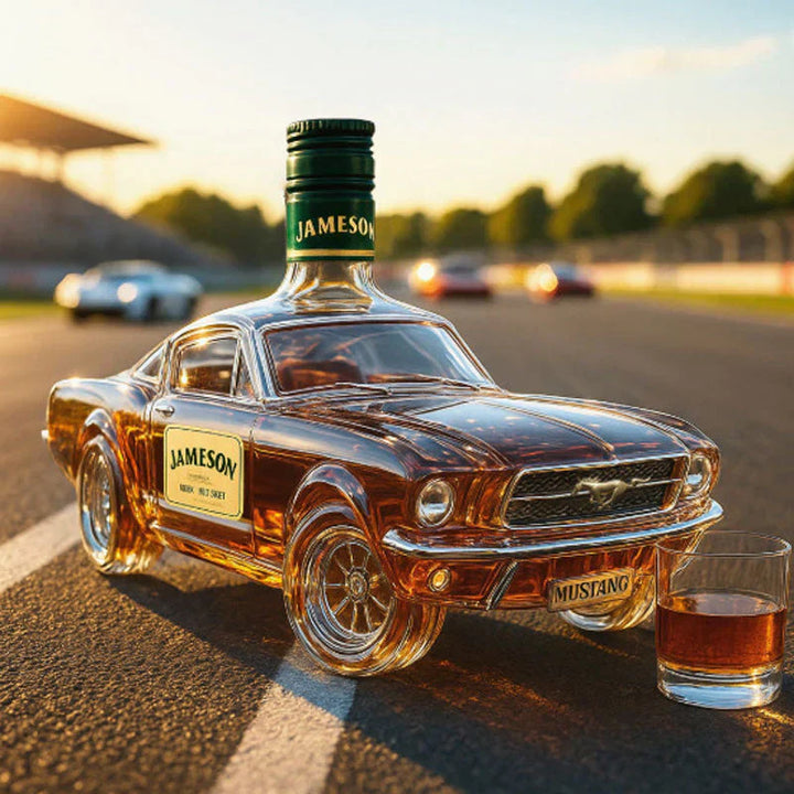 Elegante Bronco Whiskyflasche als limitierte Edition, ideal als dekorative Karaffe für Bar oder Spirituosen-Display.