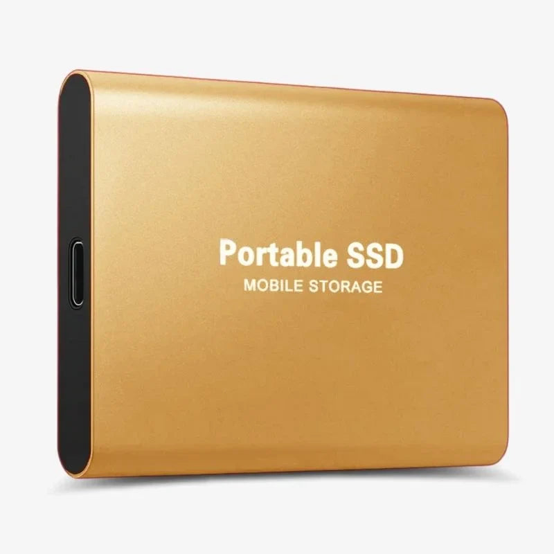Ultraschnelle externe 128GB SSD, tragbarer Aluminium-Datenspeicher mit USB-C für PC & Laptop.