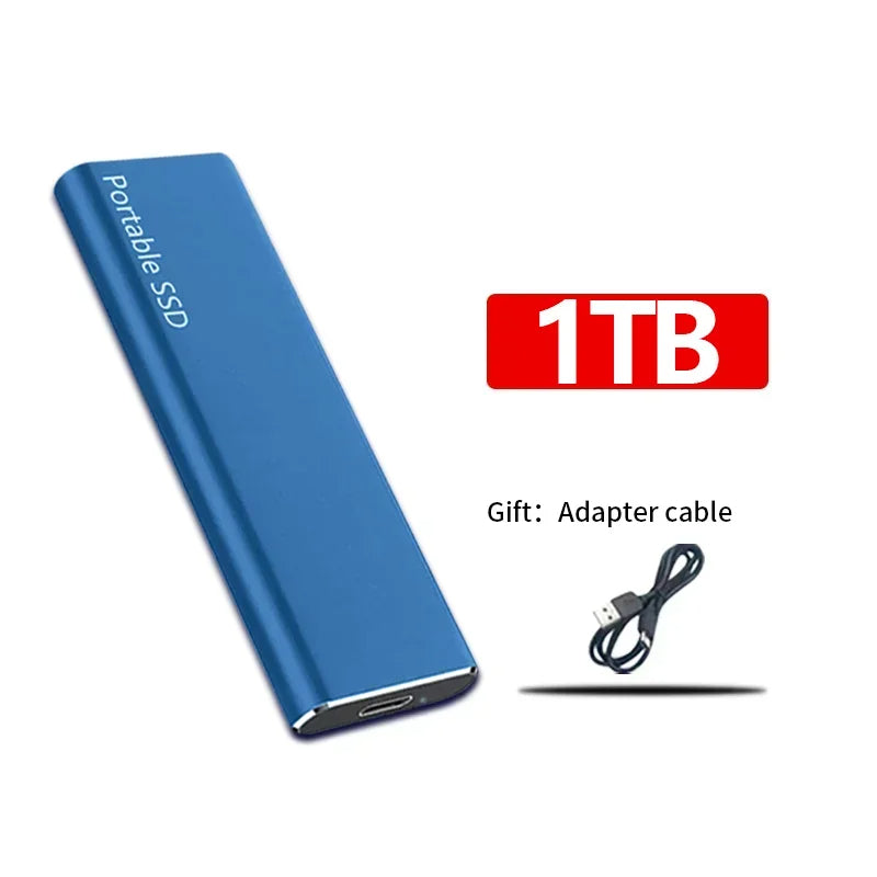 Kompakte externe SSD schwarz, USB-C, für schnelle Backups und Datenzugriff unterwegs.