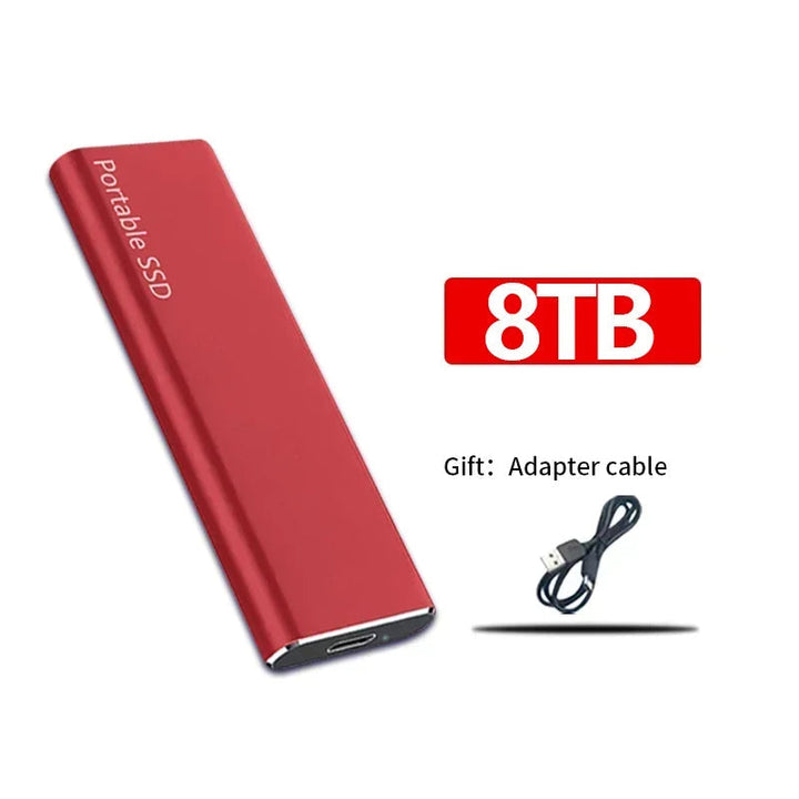 Ultraschnelle externe SSD rot, robust für den mobilen Datentransport und sichere Backups.