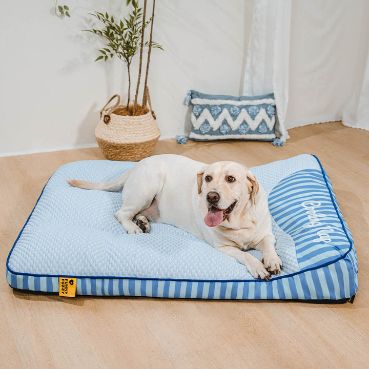 Gelenkschonendes Hundebett, kühlend, orthopädisch, mit Memory-Schaum für Komfort.