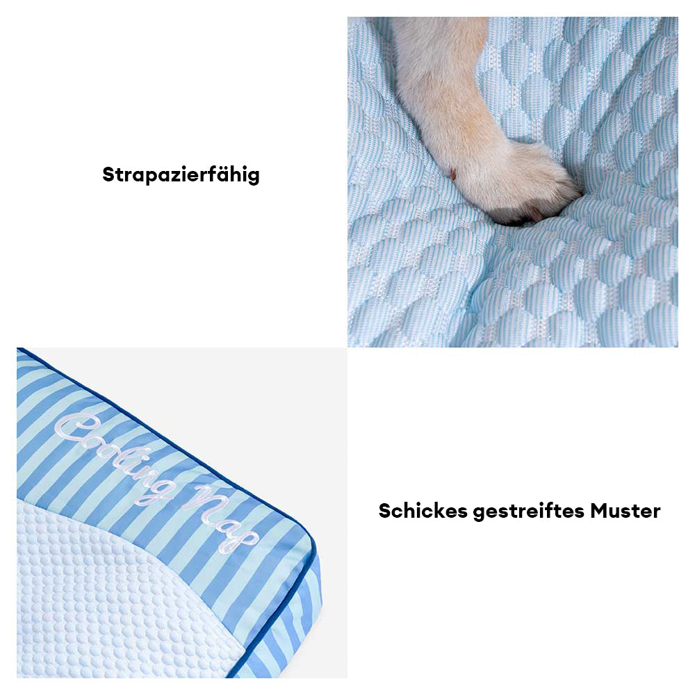 Großes Hundebett, kühlend, orthopädisch, waschbar, bietet Komfort bei Hitze.