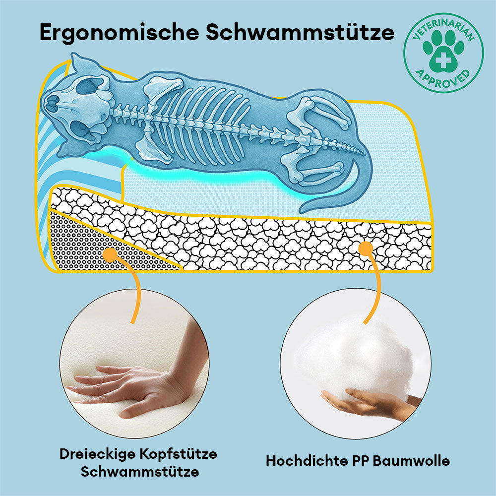 Geräumiges Hundebett für große Hunde, kühlend und orthopädisch mit Memory-Schaum.