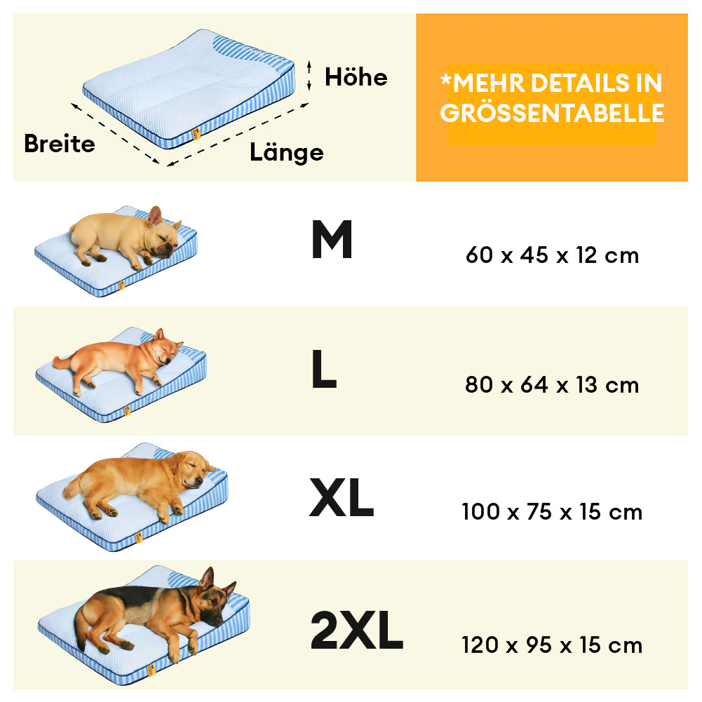 Komfortables orthopädisches Hundebett mit kühlendem Memory-Schaum.