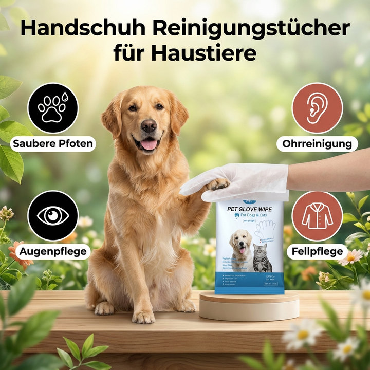 Weiche, hypoallergene Pflegehandschuhe für sanfte Haustierhygiene bei empfindlicher Haut von Hund und Katze.