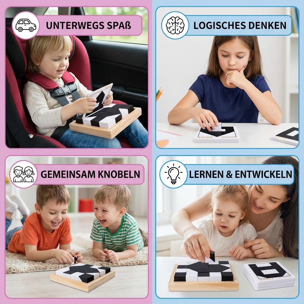 Logikrätsel Spiel im Taschenformat für Denksport. Dieses kompakte Rätsel fördert Gehirnjogging & Konzentration.
