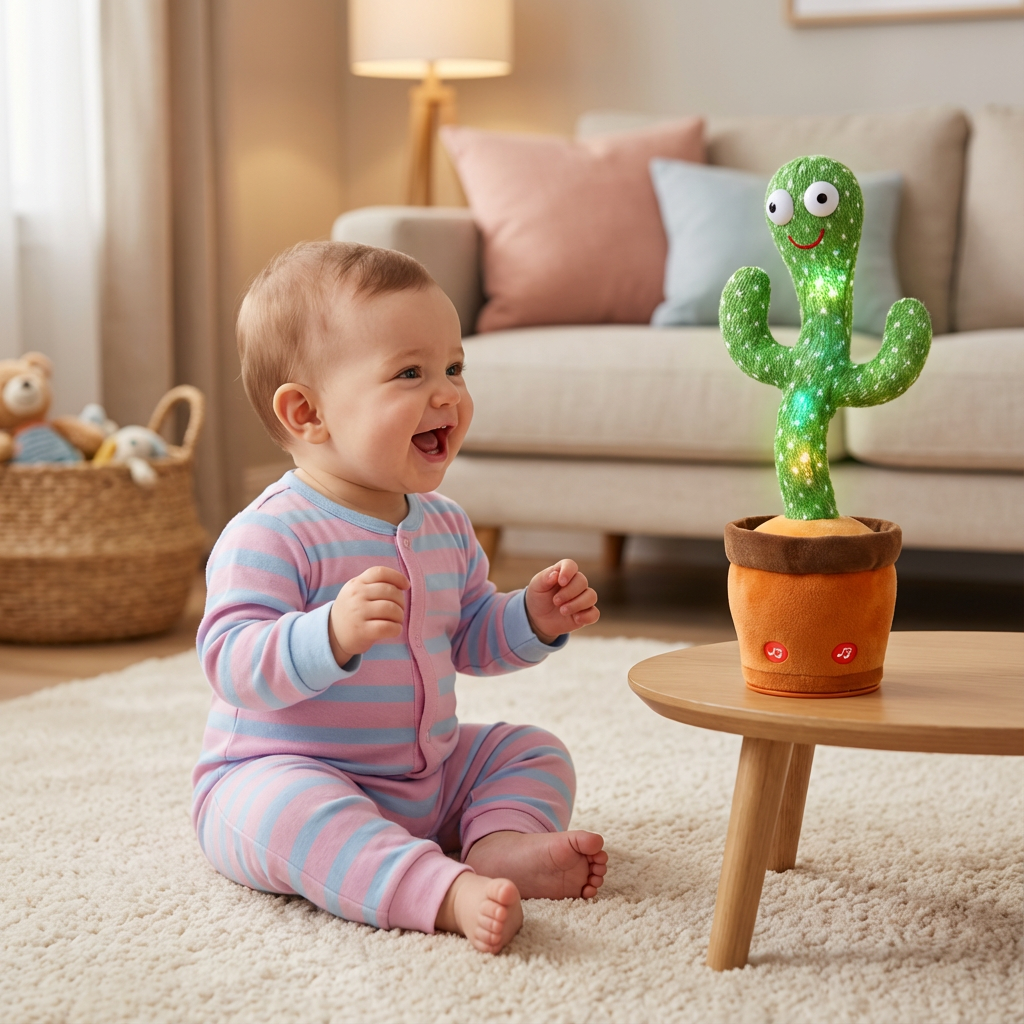 Sprechender Kaktus, interaktives Lernspielzeug für Kinder, wiederholt Stimmen, mit Musik und Tanzfunktion.