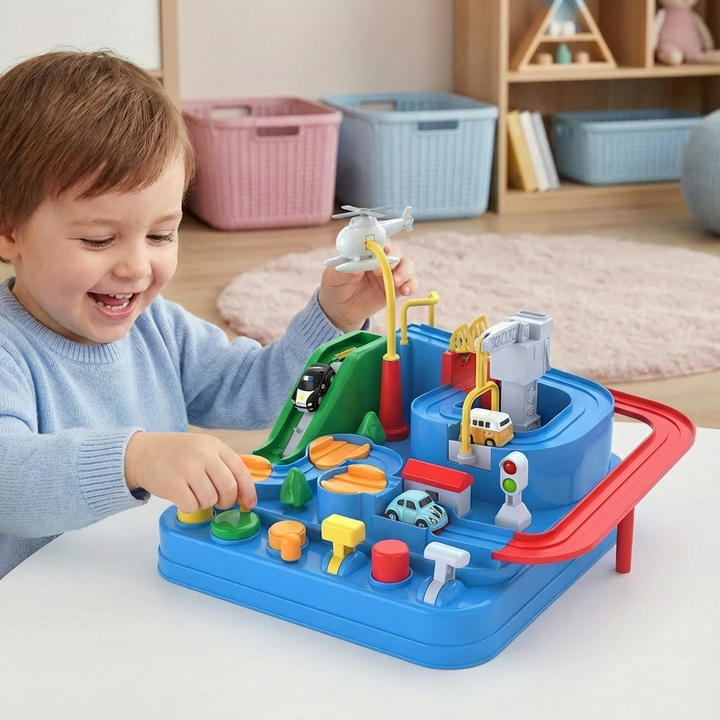 Pädagogisches Fahrzeug Geschicklichkeitsspiel für Kinder, fördert Feinmotorik & Hand-Auge-Koordination.