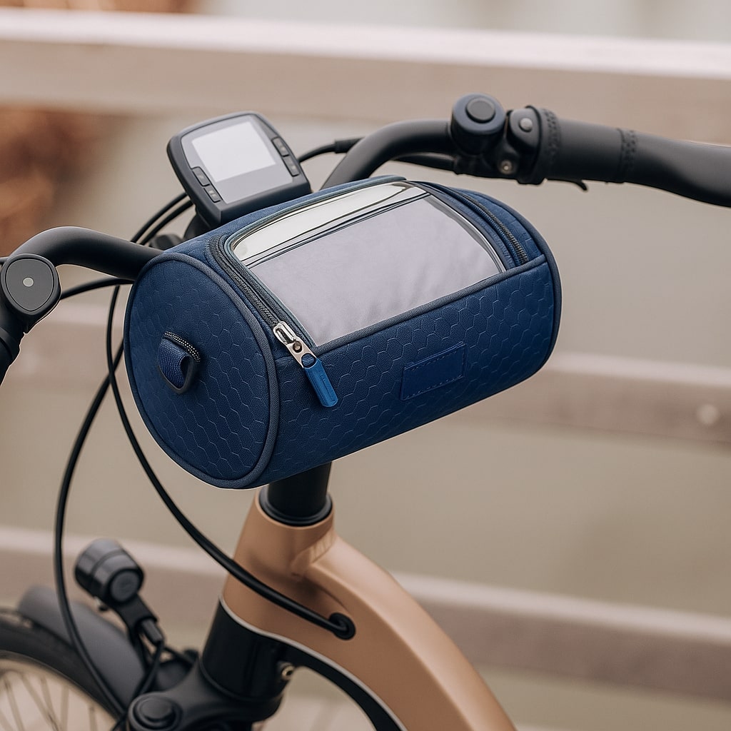 Hochwertige Fahrradtasche für den Lenker, mit Touchscreen-Funktion & praktischem Klettverschluss.
