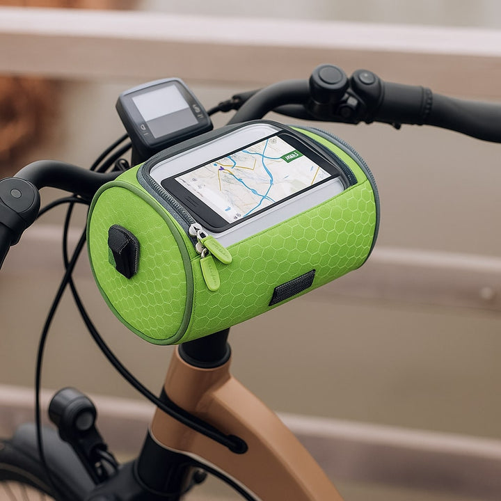 Fahrradzubehör: Lenkertasche mit Universal-Klettsystem, einfach zu montieren & wetterfest.