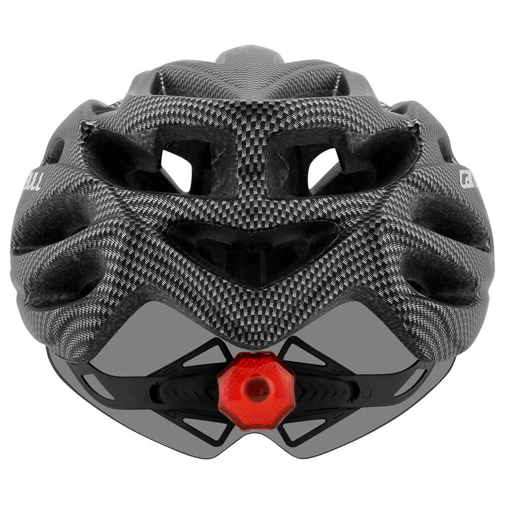 Multi-funktionaler Unisex Fahrradhelm mit Visier & Rücklicht für Radfahrer, bietet Schutz, Komfort & Sicherheit.