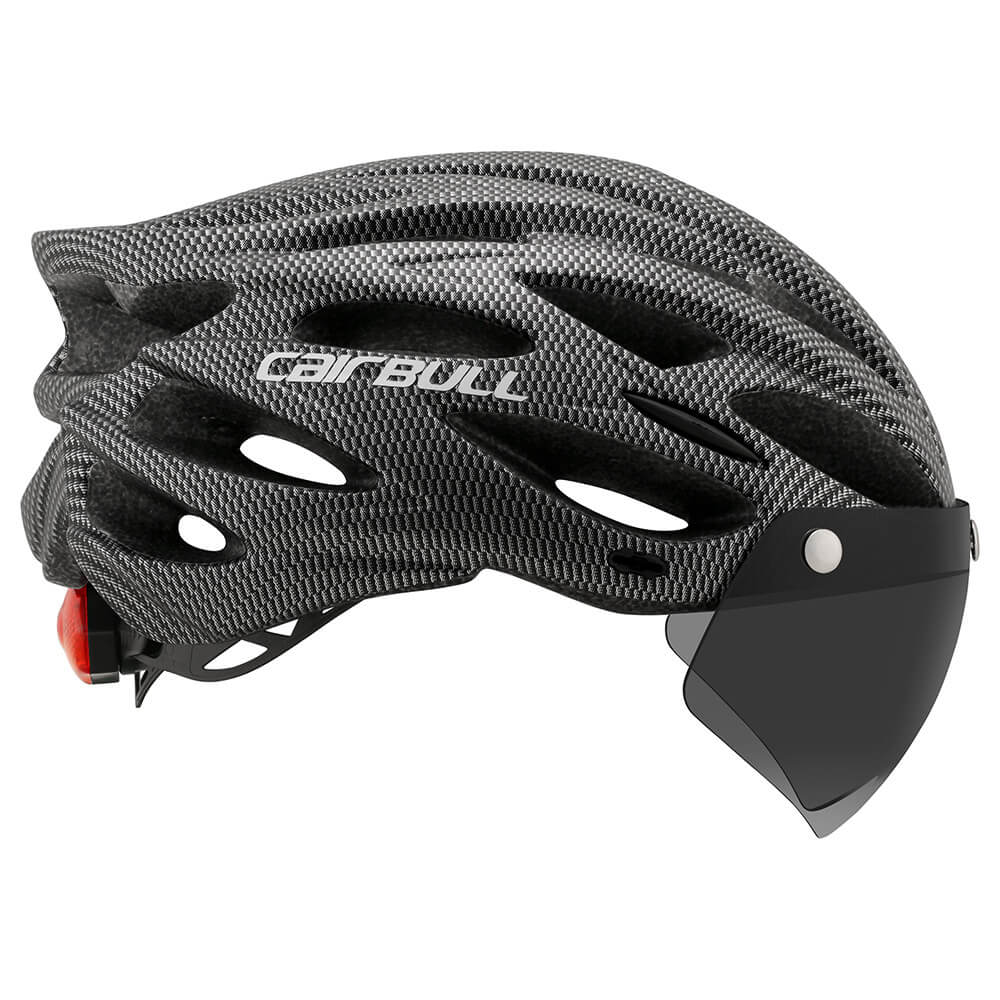 Unisex Fahrradhelm mit abnehmbarem Visier, schützt Augen vor Wind & Sonne. Ideal für sicheres Radfahren.