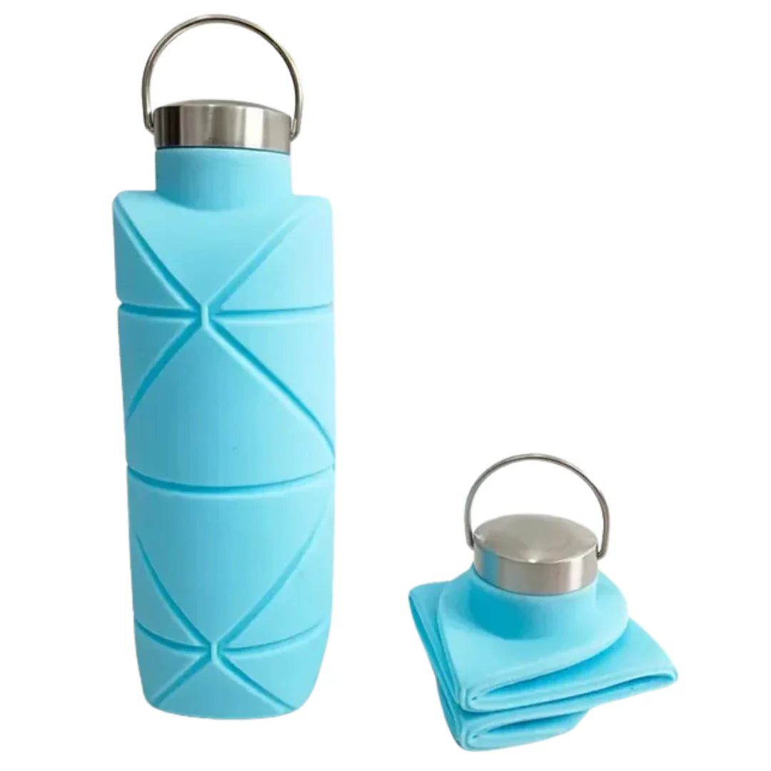Kompakte faltbare Wasserflasche, 750 ml, aus BPA-freiem Silikon für Sport, Outdoor & Reisen. Ideal für Rucksäcke.