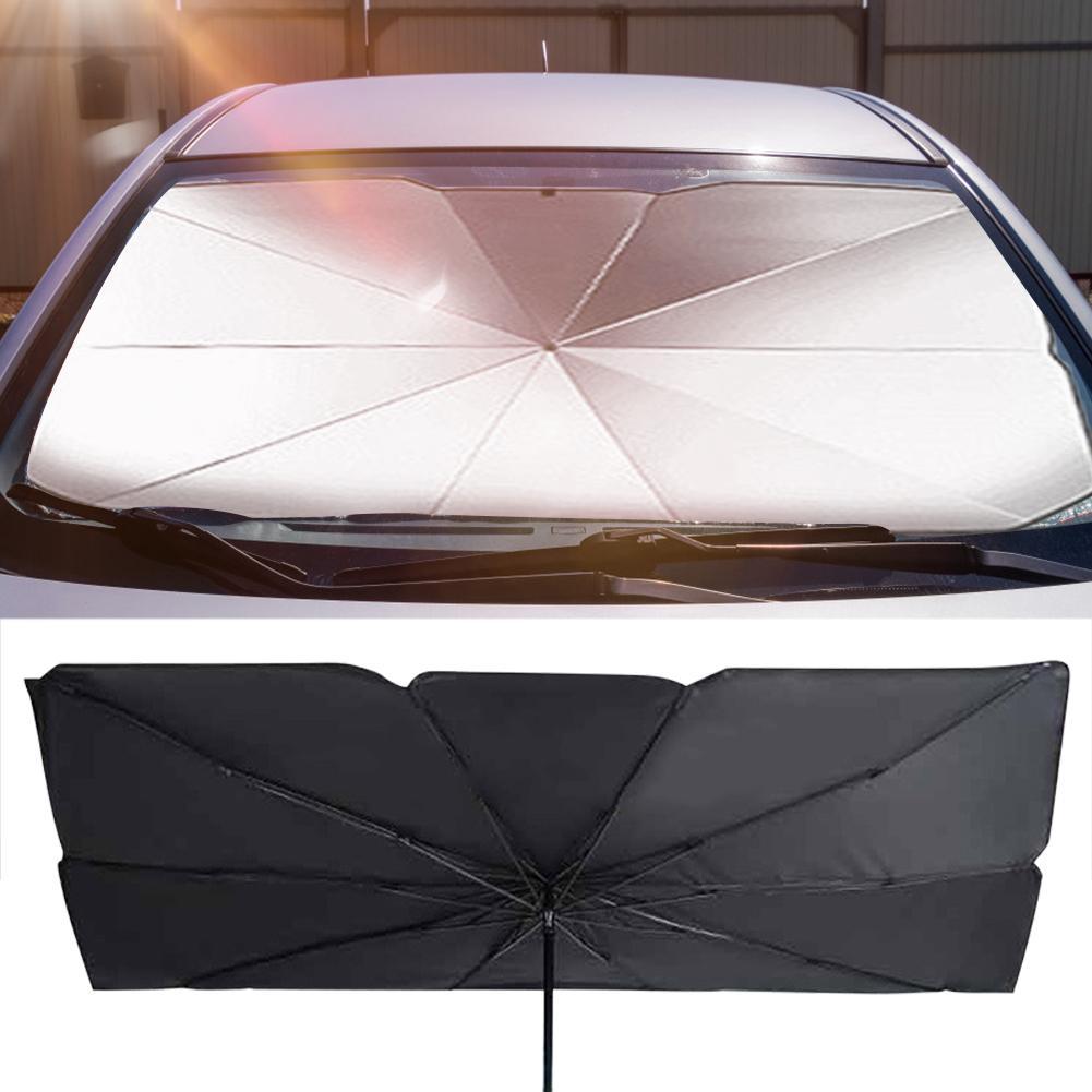 Einfach anzubringender Auto-Sonnenschirm, faltbar, für schnellen Hitzeschutz der Windschutzscheibe.