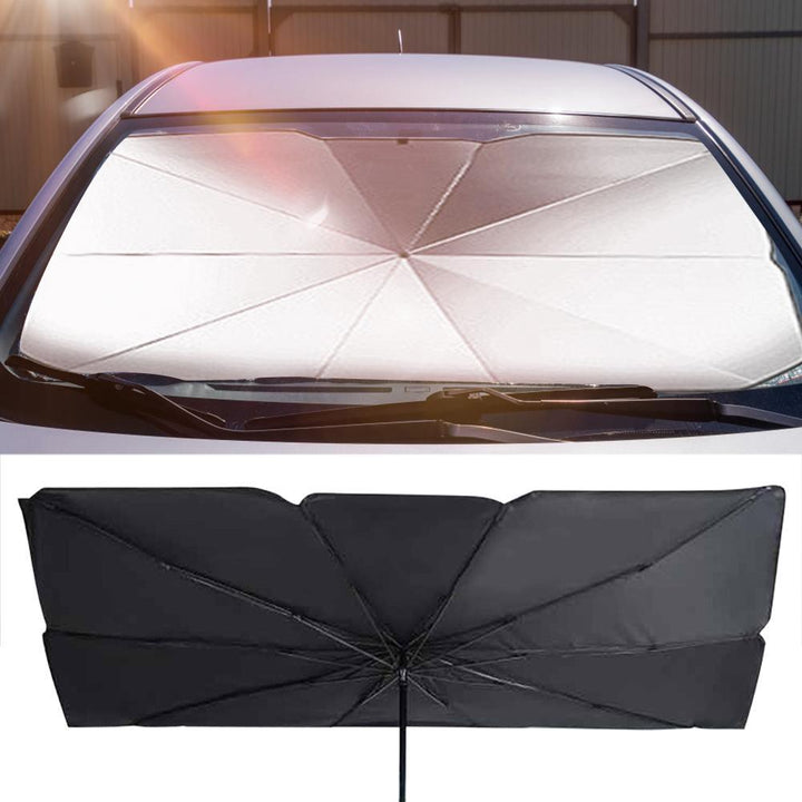 Einfach anzubringender Auto-Sonnenschirm, faltbar, für schnellen Hitzeschutz der Windschutzscheibe.