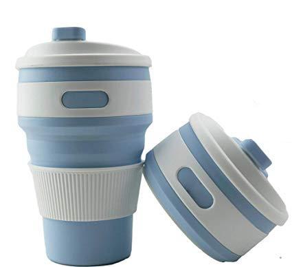 Tragbarer faltbarer Silikonbecher für Kaffee & mehr. Platzsparend, umweltfreundlich & ideal für Outdoor-Aktivitäten.