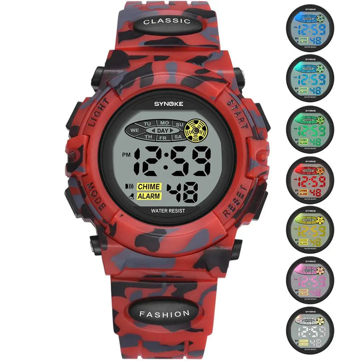 Farbenfrohe, robuste digitale Kinderuhr. Wasserdichte Sportuhr für Kinder, ideal für Freizeit & täglichen Gebrauch.