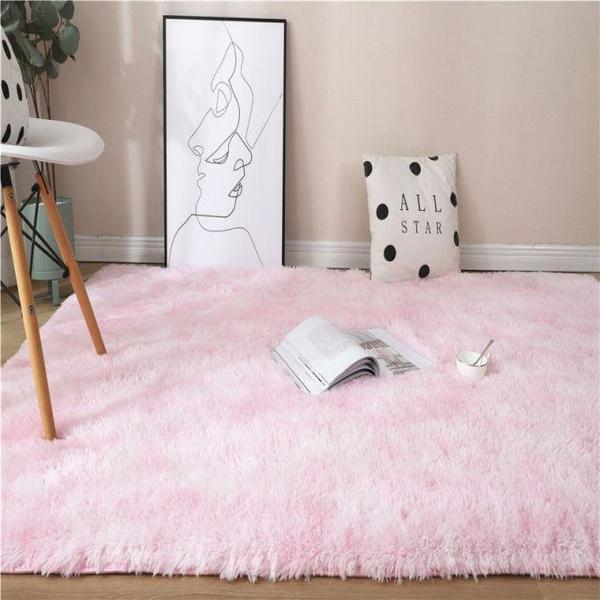 Weicher Regenbogen-Teppich, flauschiger Plüsch, bunte Kunstfell-Deko für Kinder- & Wohnzimmer.