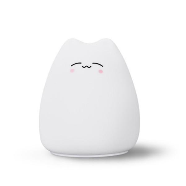 Farbwechsel Katze LED Nachtlicht aus Silikon für Kinder & Erwachsene, mit Touch-Funktion, ideal für Kinderzimmer.