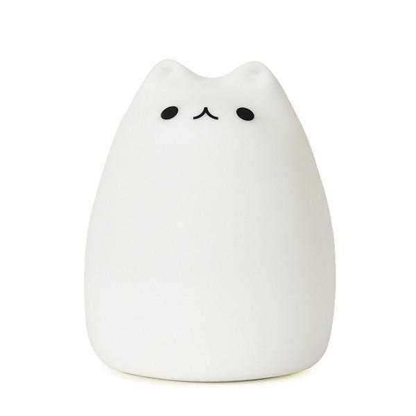 Dekoratives Tiermotiv Katze Nachtlicht aus Silikon, Farbwechsel LED Lampe für Kinderzimmer & gemütliche Abende.