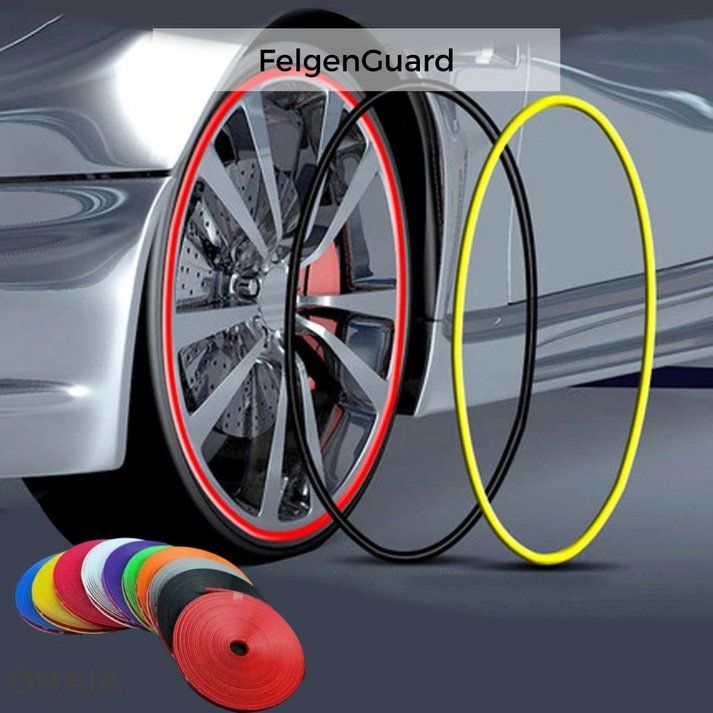 Effektiver Felgenschutzstreifen als Kratzschutz für Auto Felgenrand, selbstklebend, langlebig.