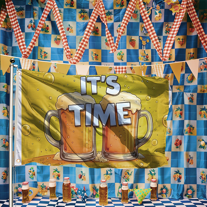 Wetterfeste Oktoberfest Flagge mit "Prost" Schriftzug für Festzelt, Garten & Bayern Dekoration.