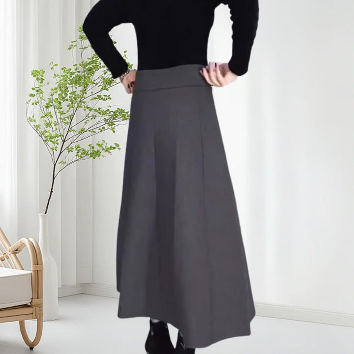 Figurschmeichelnder High-Waist Midirock für Damen, ein Must-Have für die Herbstgarderobe.