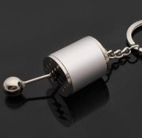 Detaillierter Fidget Schalthebel Schlüsselanhänger aus Metall, ideal als Anti-Stress-Hilfe.