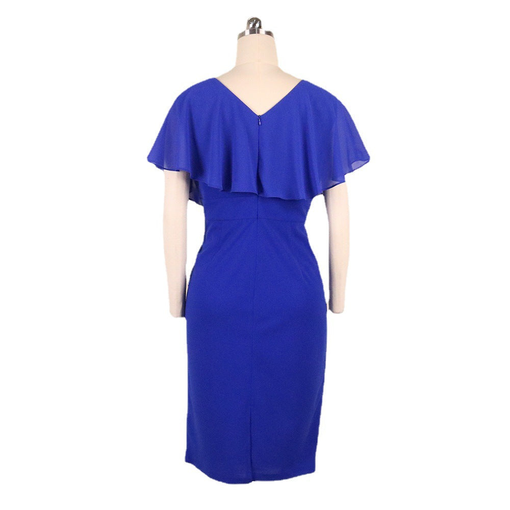 Festliches Damen-Abendkleid, figurbetont mit Rüschen-Detail, perfekt für elegante Anlässe, Partys und Feste.