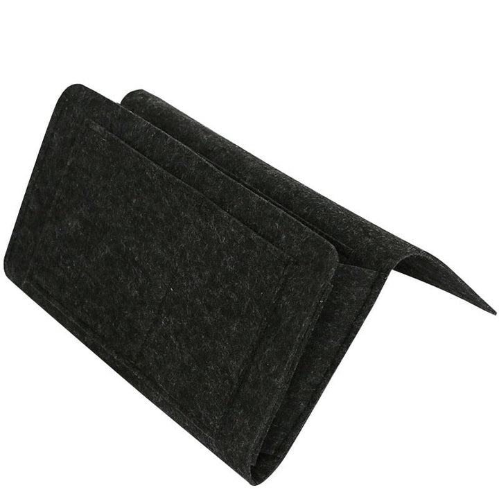 Robuster Filz-Organizer für Bettkante oder Couch. Perfekte Aufbewahrungstasche für Handy, Brille und Zeitschriften.