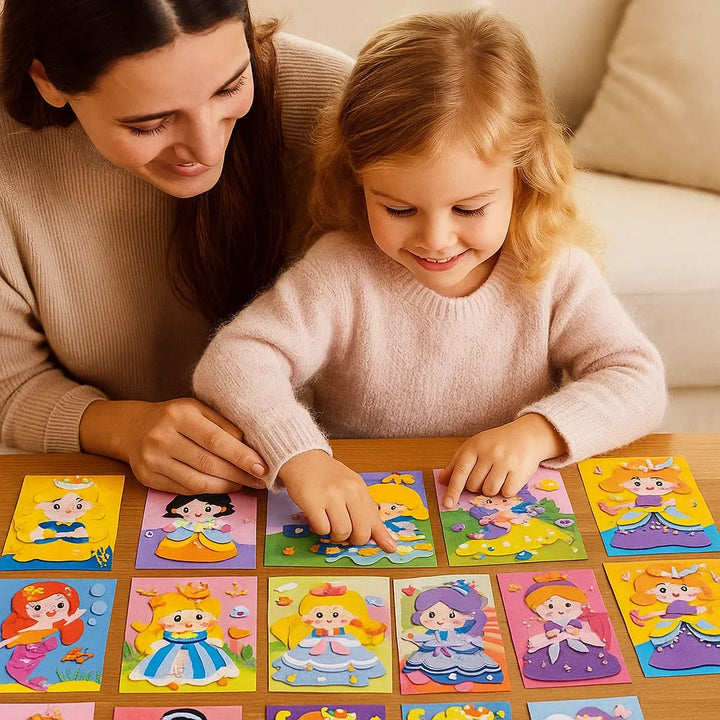 Buntes Sticker Kreativset für Kinder, fördert spielerisch Feinmotorik, Vorstellungskraft & Konzentration.