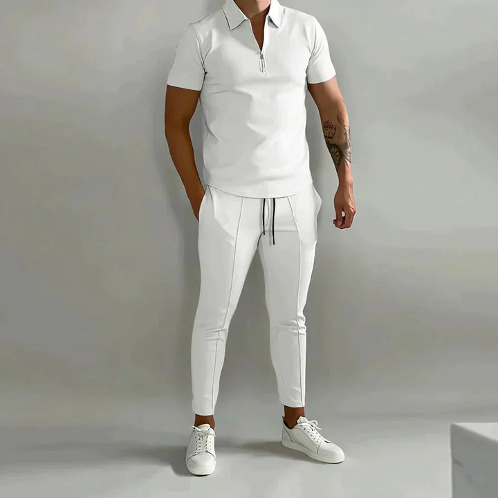 Elegantes & komfortables Herren Hemd-Hosen-Set, vielseitig für Freizeit oder Business Casual Anlässe. Männerkleidung.