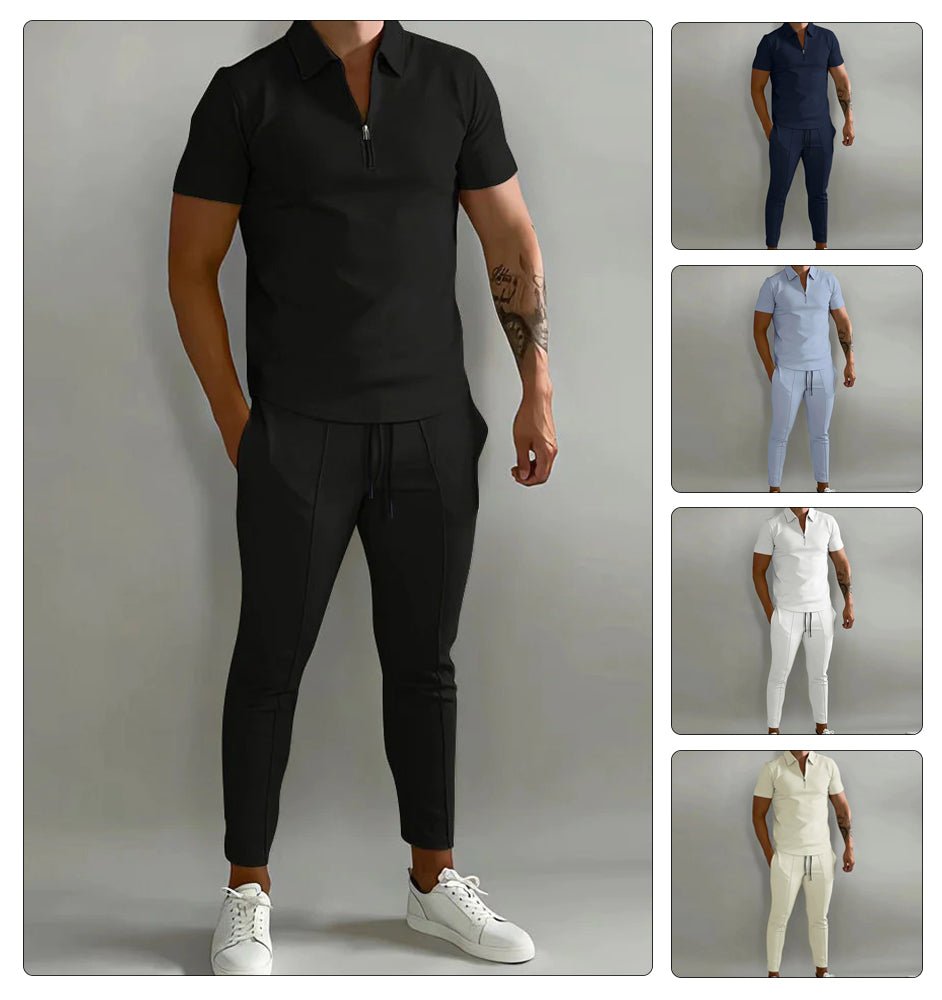 Hochwertiges Herren Casual Zweiteiler Set: Modisches Hemd & Hose für Komfort und Eleganz im Herbst. Herrenbekleidung.